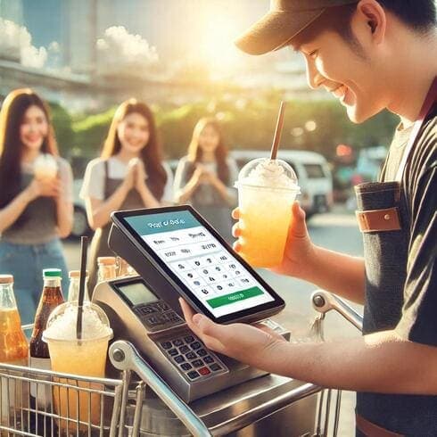 UMKM es yang menggunakan Karts POS untuk transaksi